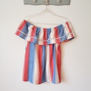 Westport red white blue cute top size large